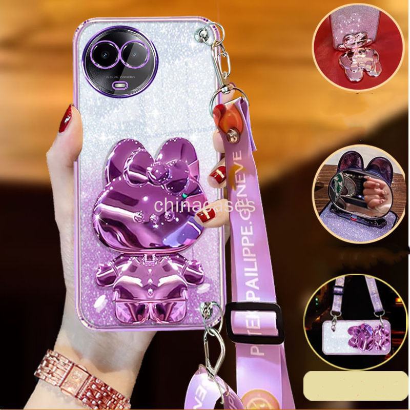 Caixa de telefone móvel Realme 11 4G 5G 11X 5G 11 Pro 10 12 12X Plus C65 C67 caixa de corda pendurada em Oferta na Shopee