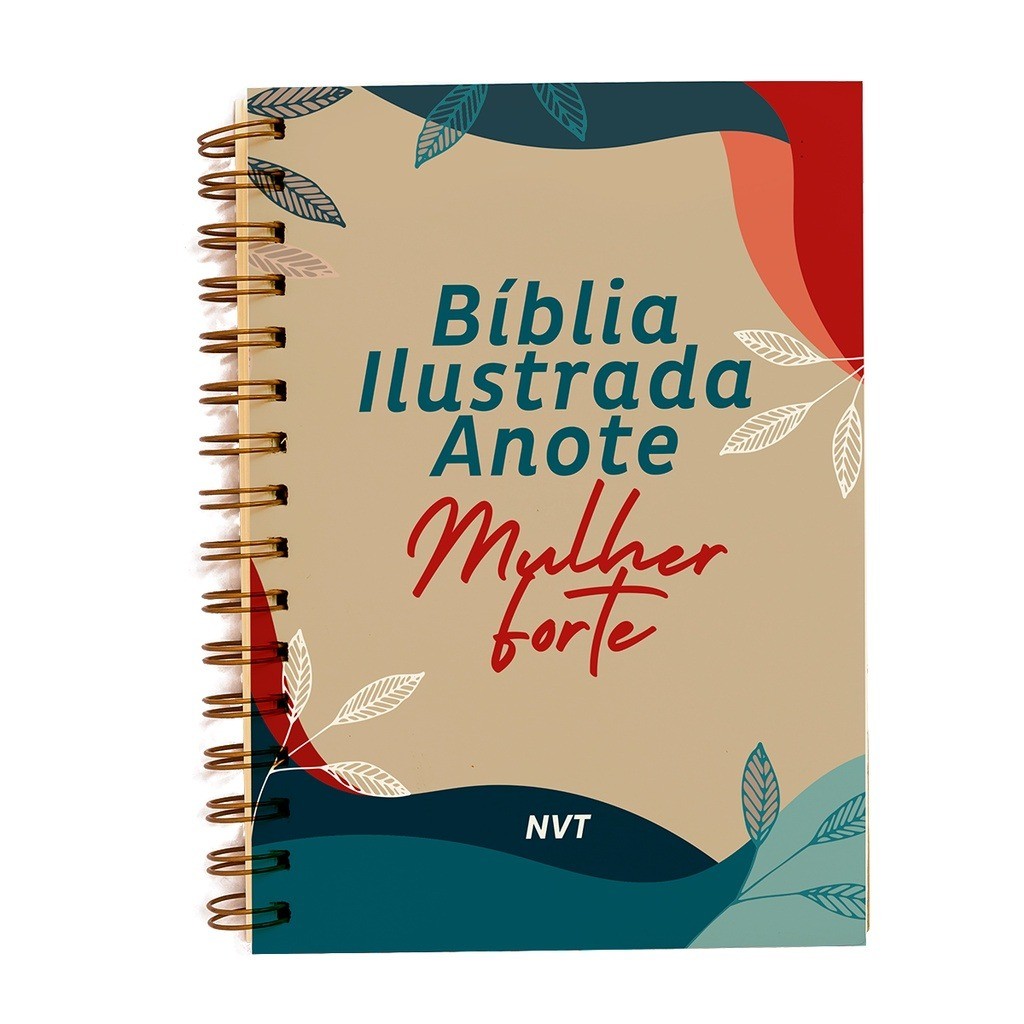 Bíblia Ilustrada Anote NVT Mulher Forte | Letra Média | Capa Dura | Caligrafia em Oferta na Shopee