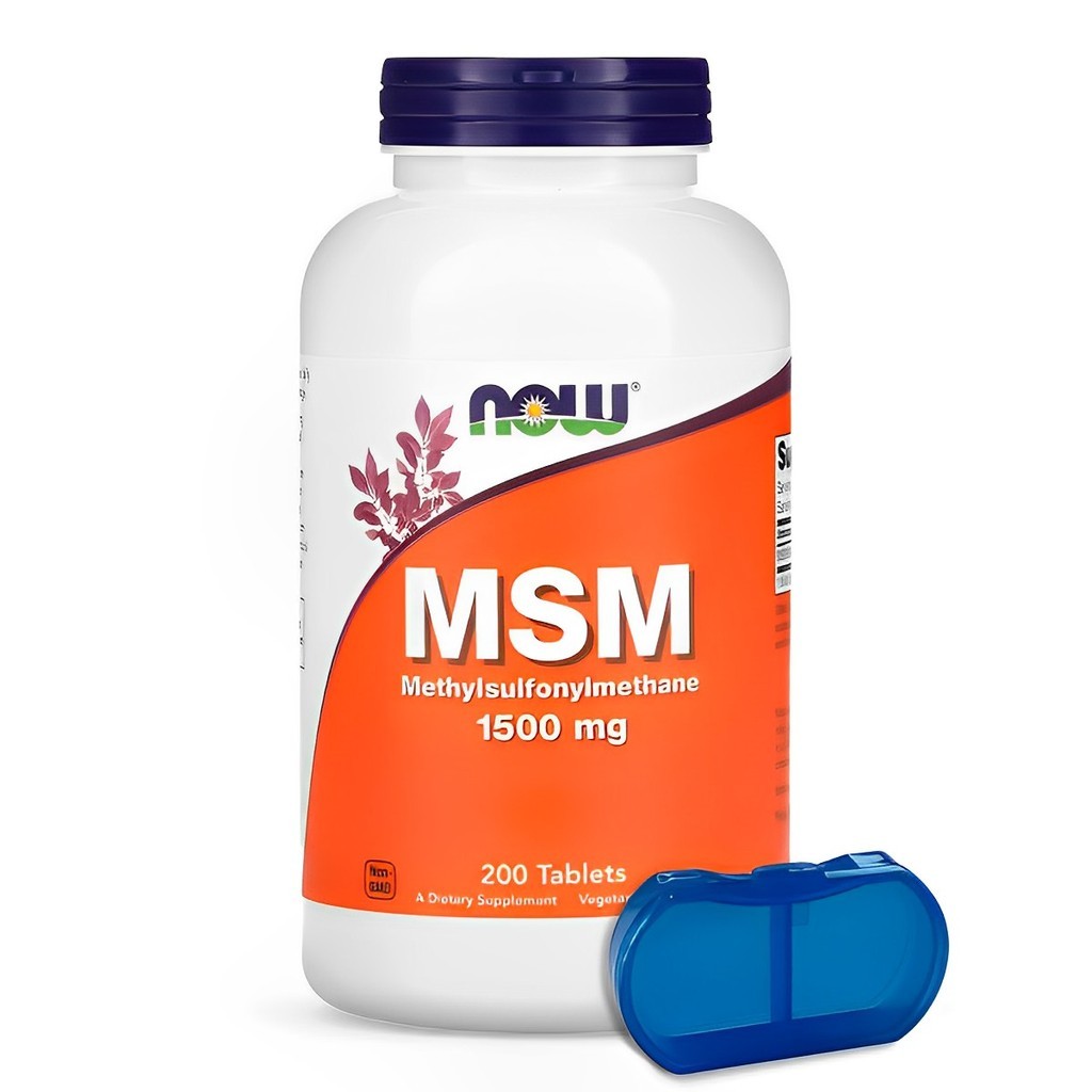 MSM 1500mg Now Foods 200 Tablets + Porta Cápsulas - Health