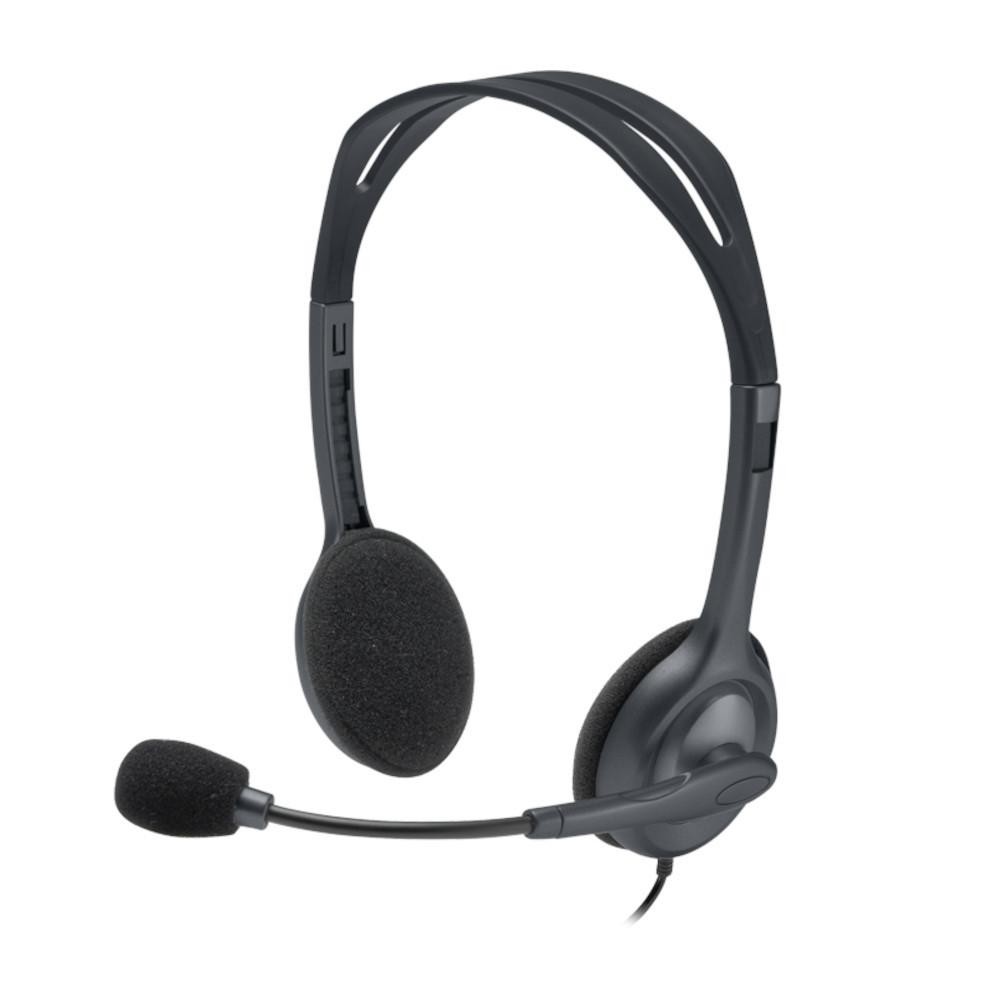 Headset Logitech H111 Stereo P3 Cinza 981-000612. em Oferta na Shopee