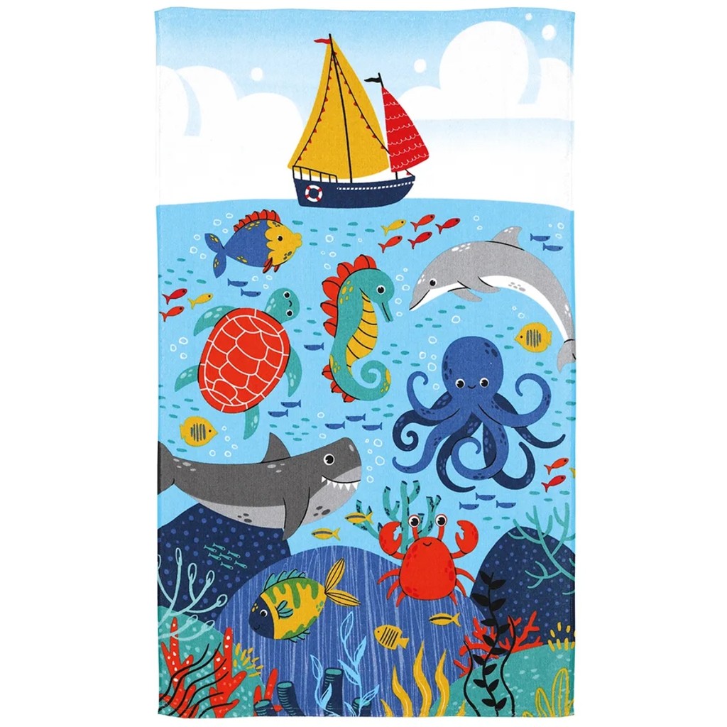 Toalha de Banho Felpuda Infantil Sea Fun Dohler 70x115cm em Oferta na Shopee