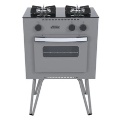 Fogão Portátil 2 Bocas Venax Mini Cook a Gas Grafite