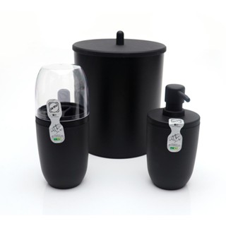 Kit Lixeira + Porta Escovas com Tampa + Porta Sabonete Liquido 9063 - Arthi em Oferta na Shopee