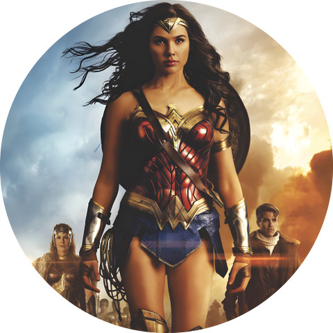 NOVO Painel Festa Infantil Redondo Diana Mulher Maravilha, Super Heroína + Arco, Suporte incluso. Fazemos personalizado com qualquer tema. Confeccionado em Lona fosca, impressão de alta resolução. cenário , p/ Decoração
