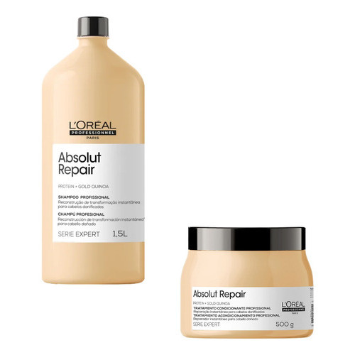 Shampoo 1,5 Litro e Máscara 500ml Loreal Absolut Repair