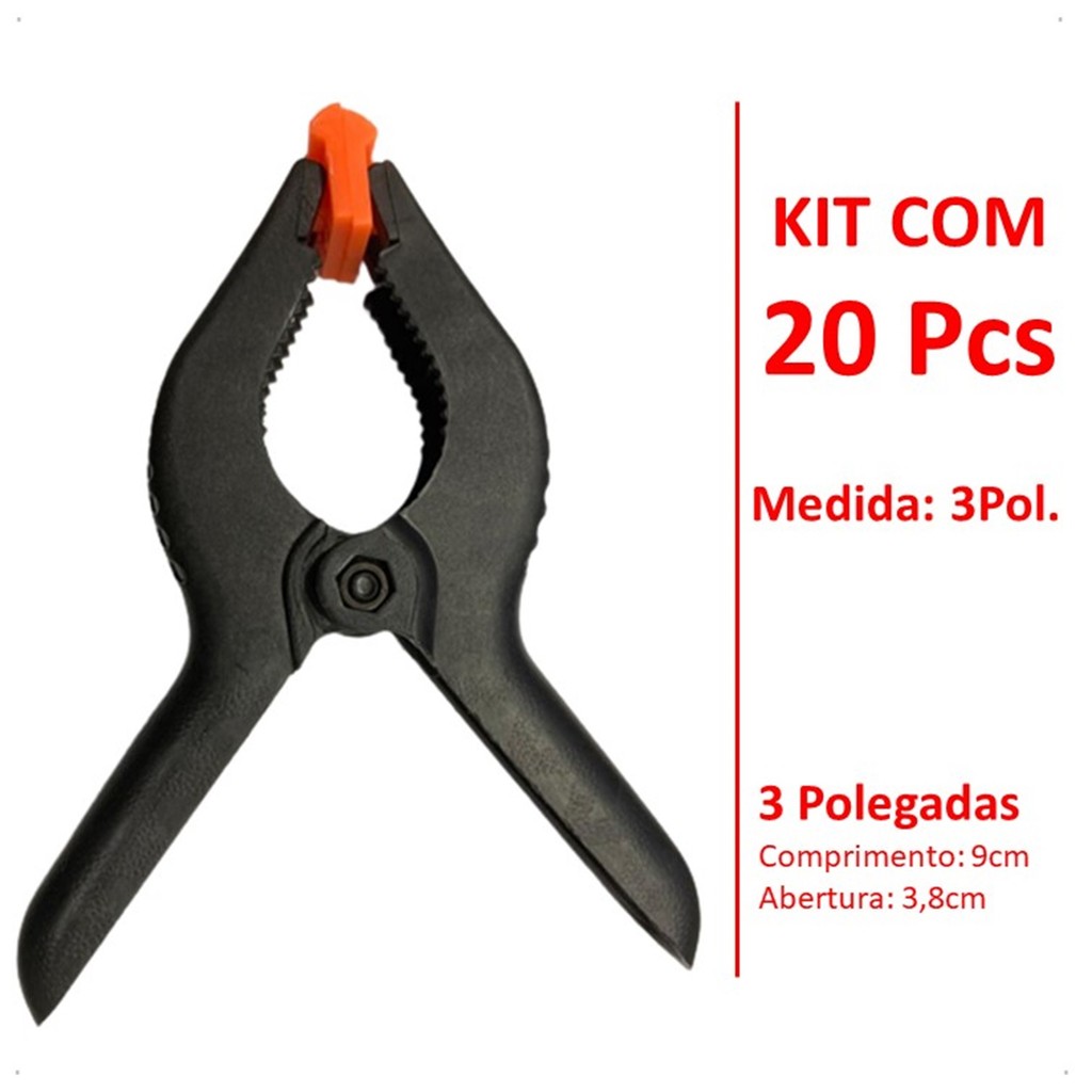 Kit 20 Grampo Pregador 3 Pol. Garra Pinça Presilha Grampo Foto Marcenaria