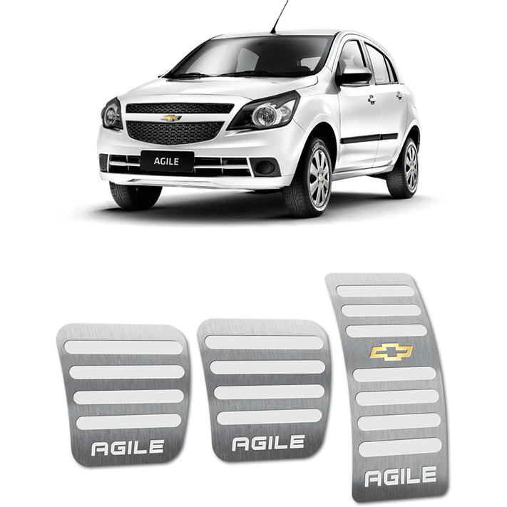 Pedaleira Agile 10/14 Manual Aço Inox - Não fura o pedal