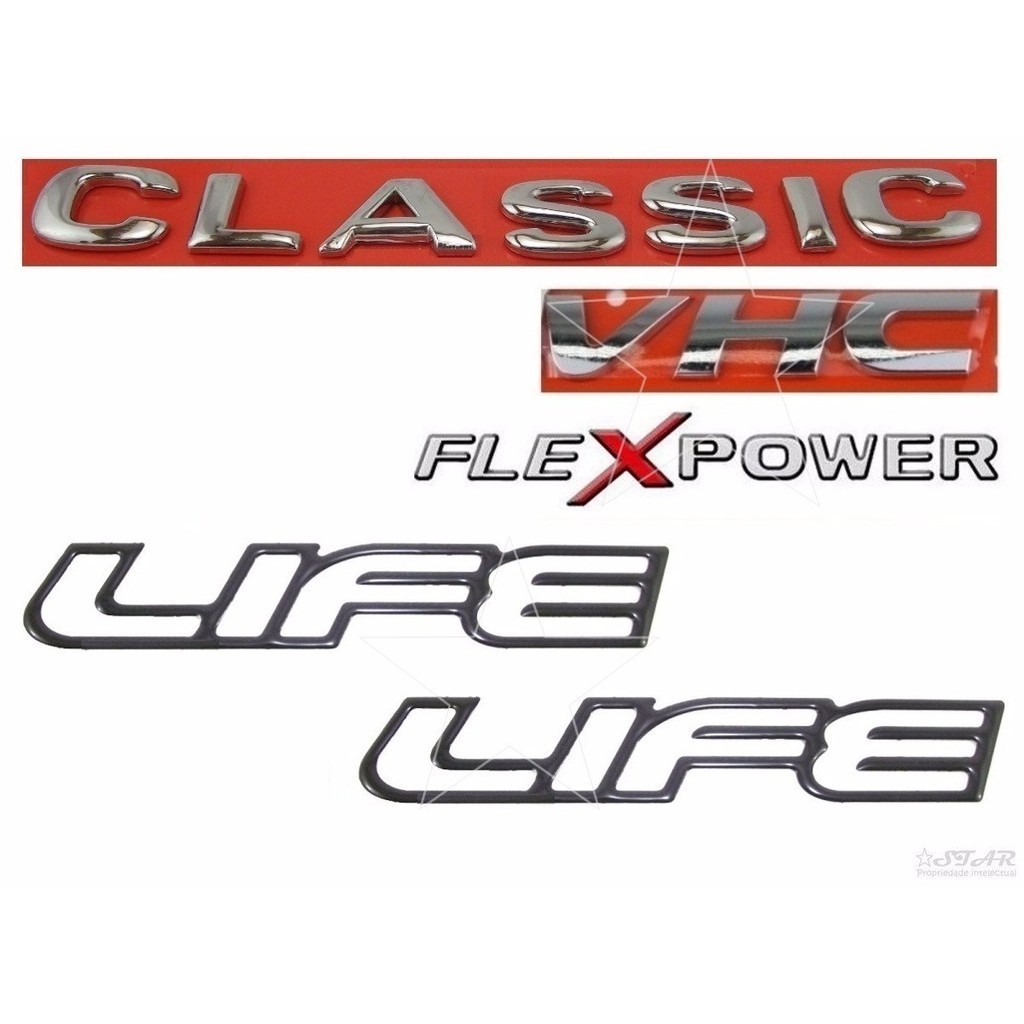 Símbolos Classic Vhc Flexpower + Life Preto - 2008 em Oferta na Shopee