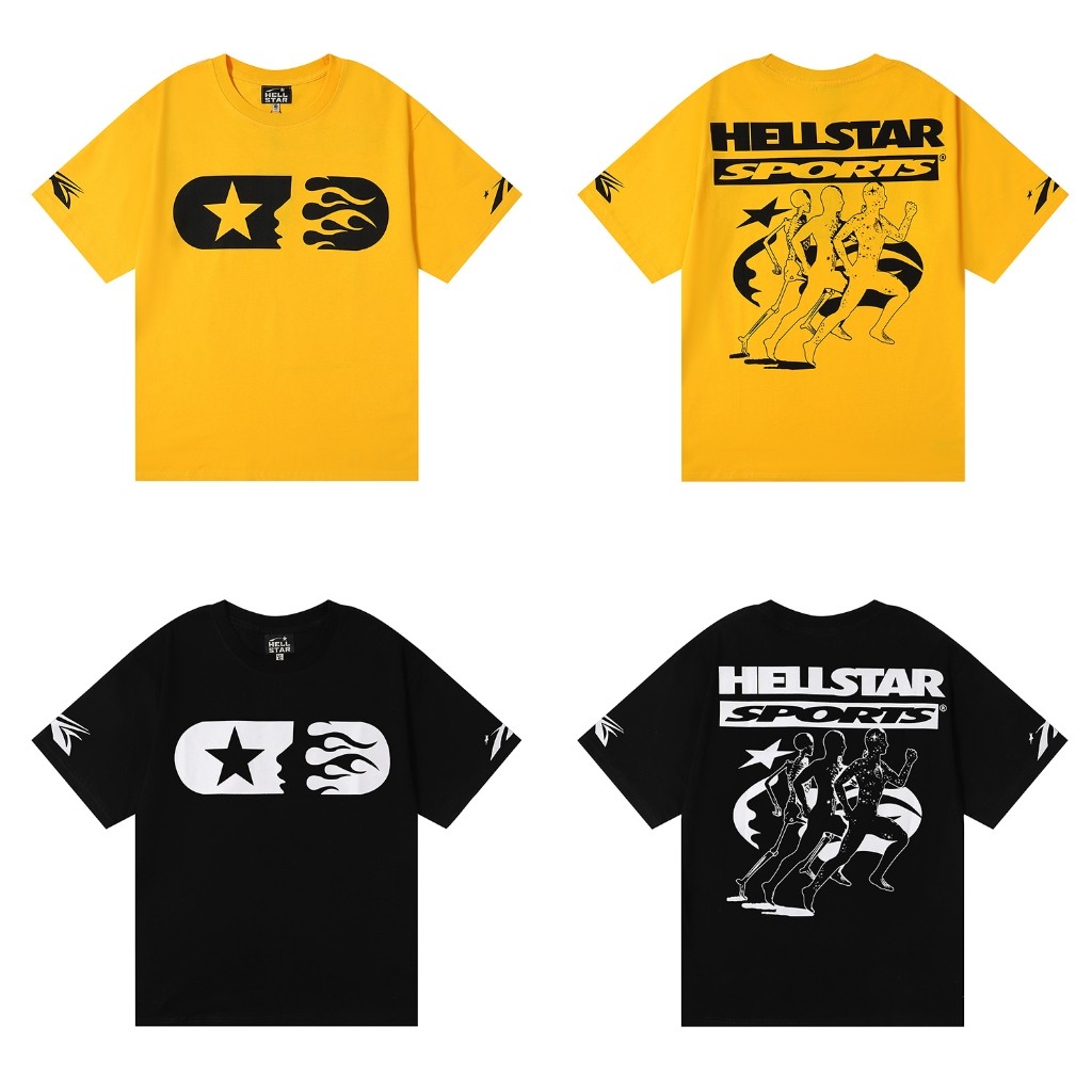 CAMISETA Linda Maratona Estrela do Inferno de Alta Qualidade da Tendência Maratona Estrela do Inferno Fio Duplo