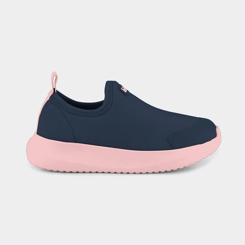 Tênis Infantil Bibi Flash Azul Marinho com Rosa 1232018 - Baby & Kids Fashion