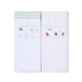 Kit Cueiro Manta Bordados Papi Manta Fundo Do Mar - 2 Peças em Oferta na Shopee