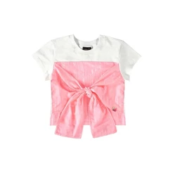 Blusa Manga Curta com Amarração Gloss