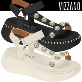 Sandália Vizzano Papete Plataforma Anabela Esferas Metalizadas Brilho Conforto em Oferta na Shopee