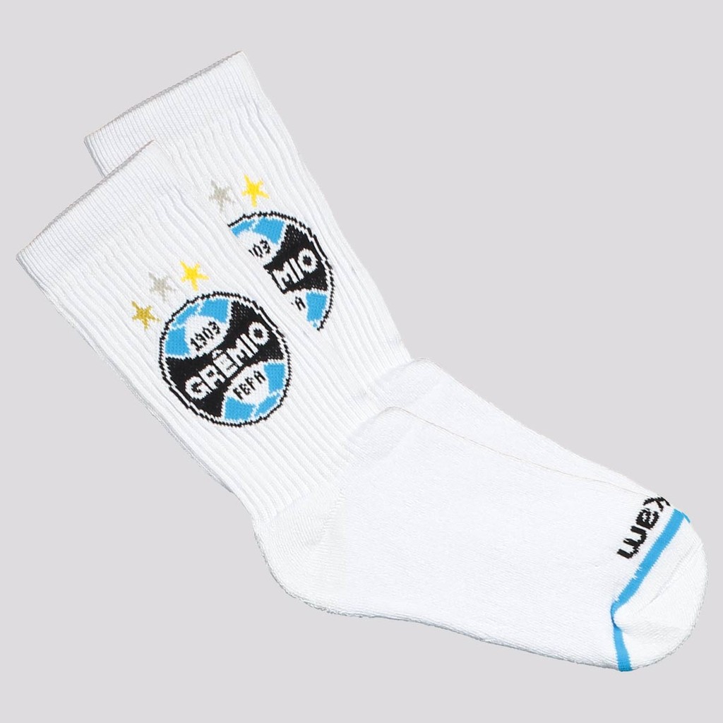 Meia Grêmio Esportiva Juvenil Branca em Oferta na Shopee