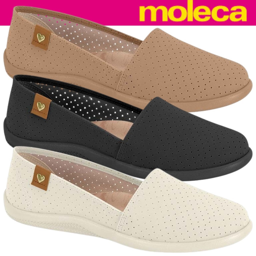 Sapatilha Feminina Moleca Nobuck Microperfuros lançamento Casual Conforto em Oferta na Shopee