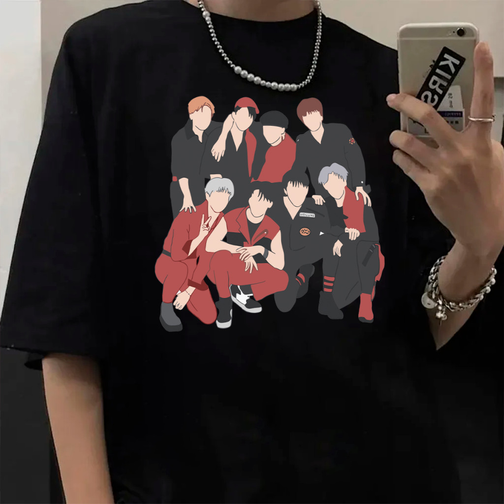 Camiisa Camiseta Algodao Stray Kids Bang Chan Lee Know Changbin Hyunjin Han Felix  Seungmin I.N. Woojin Coreano Unissex