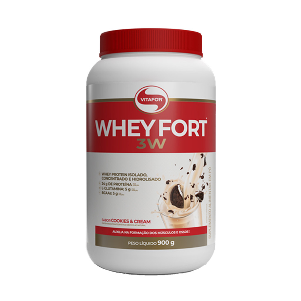 Whey Fort 3W - Cookies & Cream 900g - Vitafor