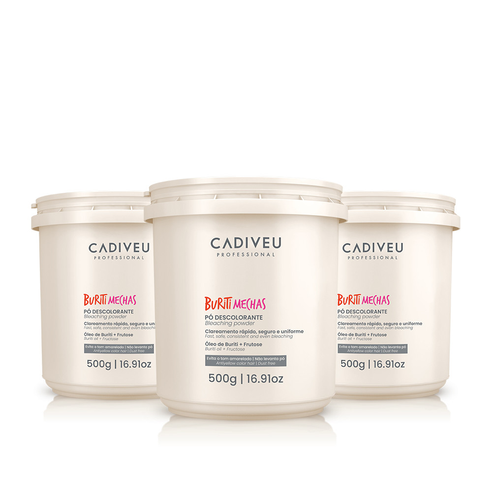 Kit Cadiveu Buriti Mechas  Pó Descolorante 500g (3 produtos) em Oferta na Shopee