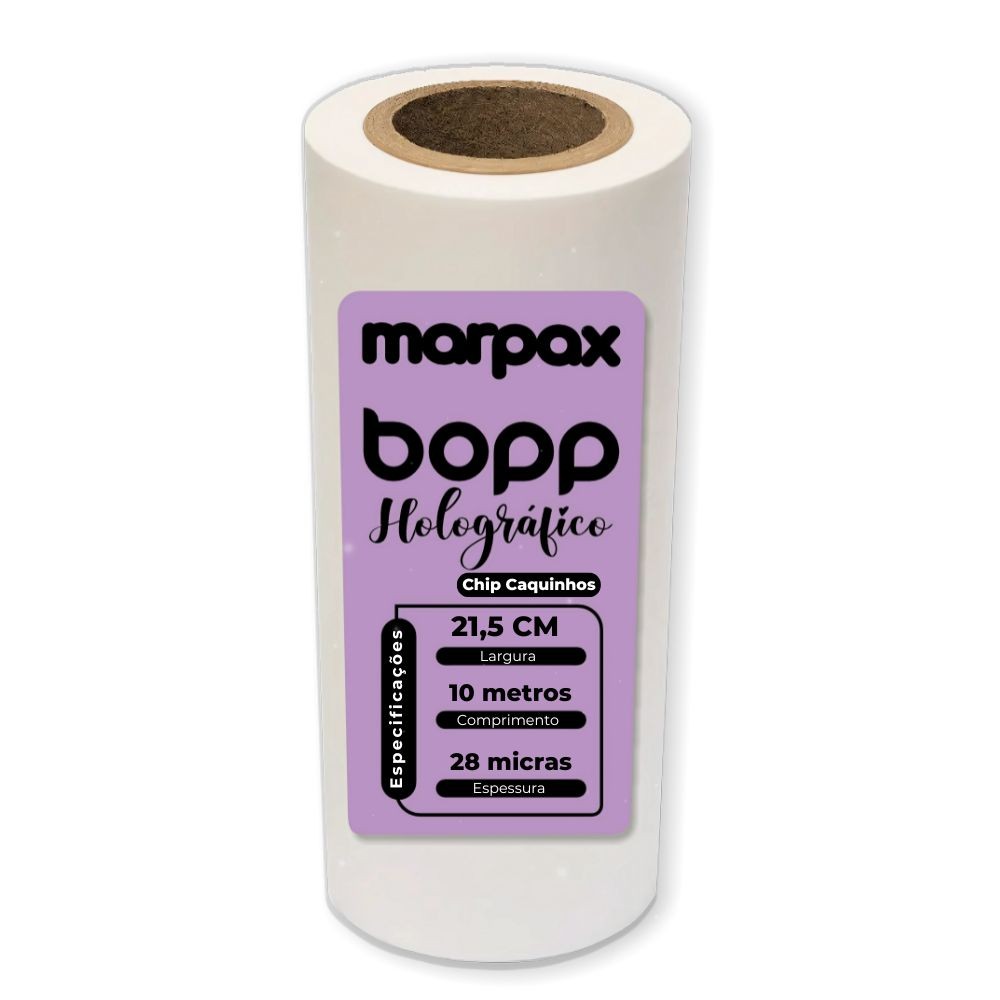 Bopp Holográfico Chip Caquinhos 21,5cm x 10m Marpax 1uni em Oferta na Shopee