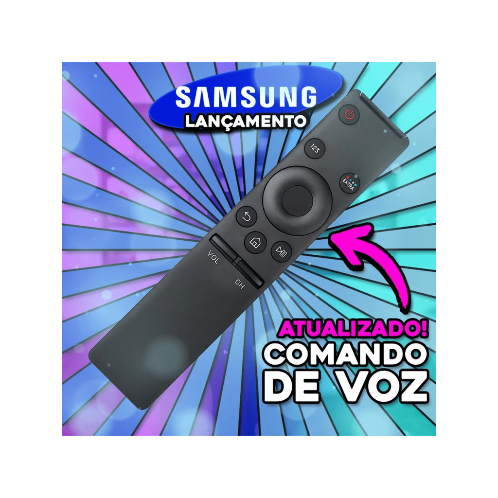 Controle Para Tv Samsung Comando de Voz 4k Smart Net flix Prime Globoplay Universal