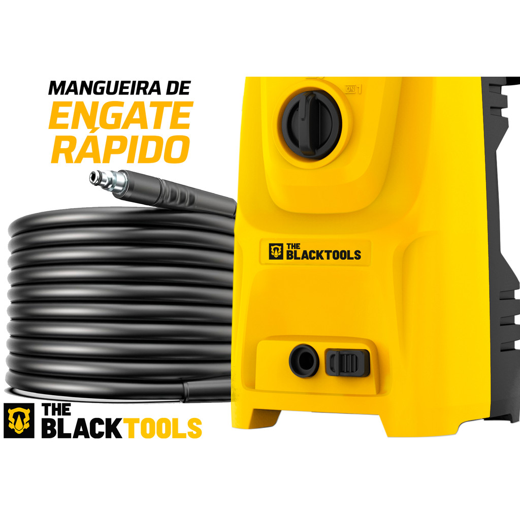 Lavadora De Alta Pressão Portátil Turbo 1400w 1500psi The Black Tools - Home & Living
