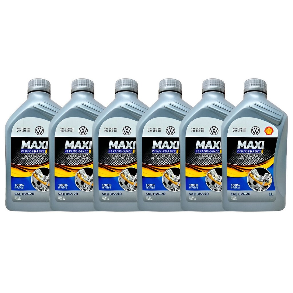 Kit 6 Óleos Sintético 0w20 Shell Maxi Performance 508 00 1 L