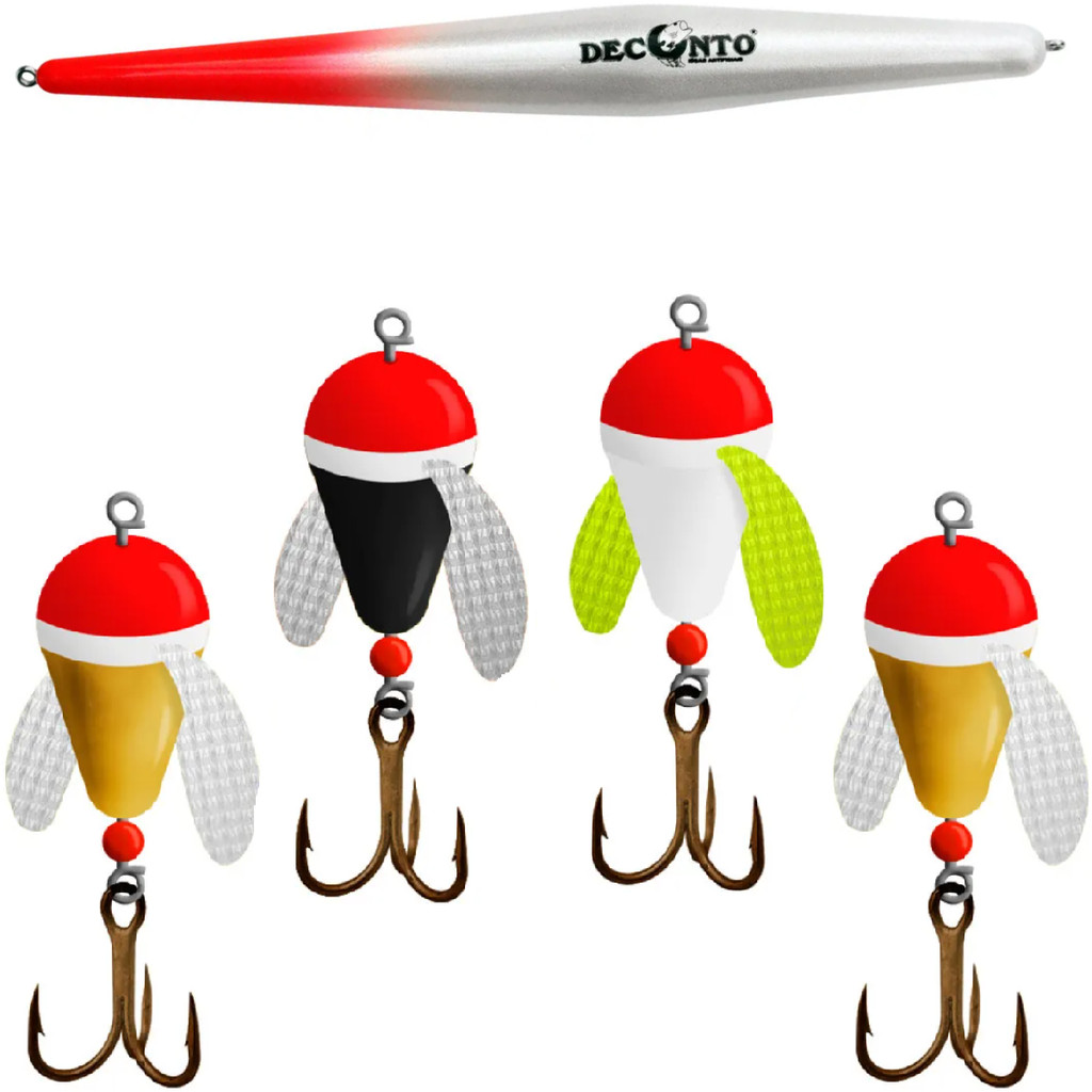 Kit 4 Isca Spinner Varejeira Nº2 + Boia De Arremesso Deconto