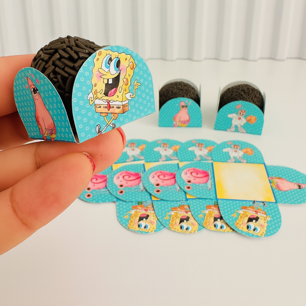 Forminha de Doces Bob Esponja Personalizada no Tema /Lembrancinha de Festa /Aniversário