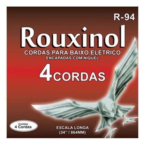 Encordoamento Contra Baixo 4 Cordas Níquel 0.43 Rouxinol R94