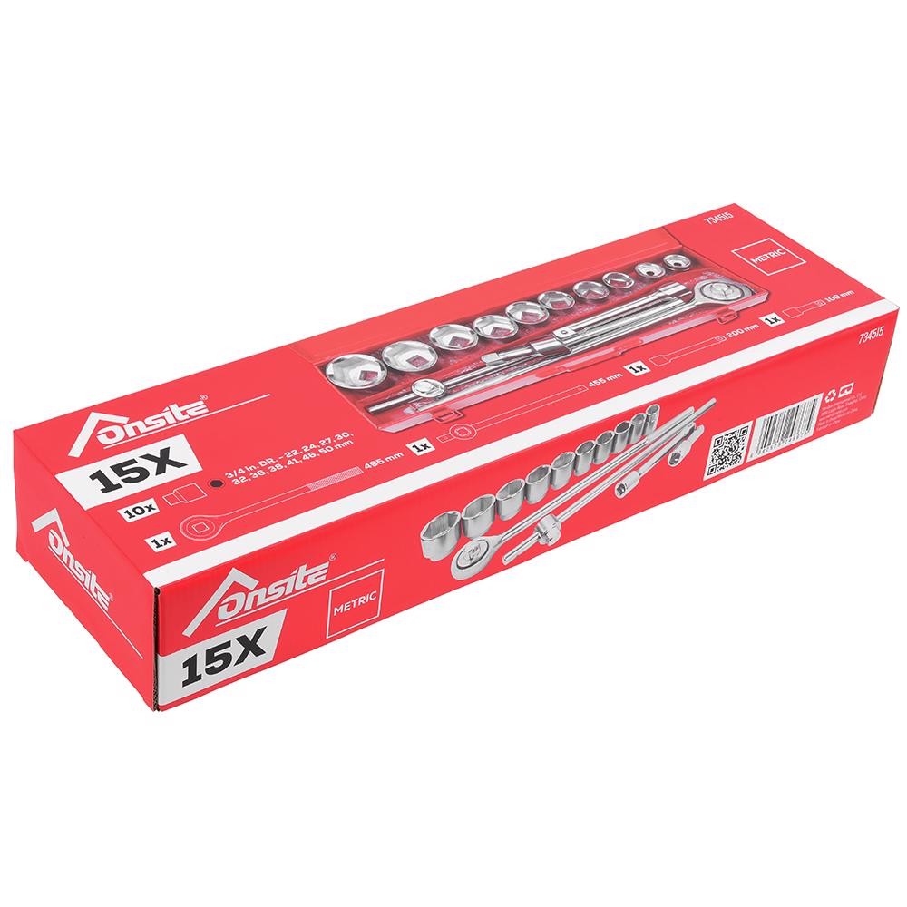 Jogo de Soquetes Sextavado-M 3/4'' 14 Peças (734515) - Onsite — imagem 2 de 2