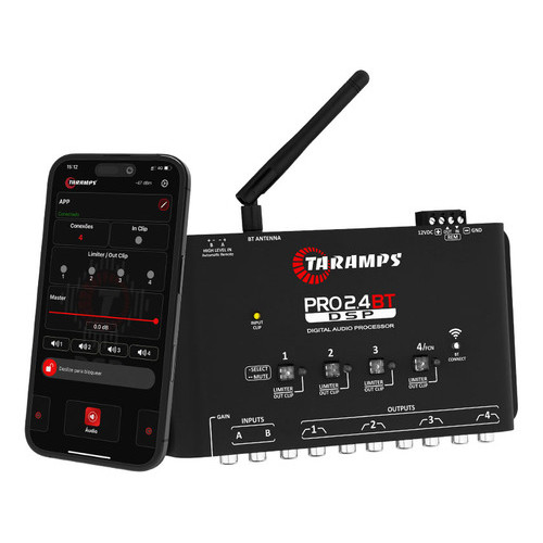 Processador Digital De Audio Pro 2.4bt Taramps Aplicativo Som Automotivo Equalizador Crossover