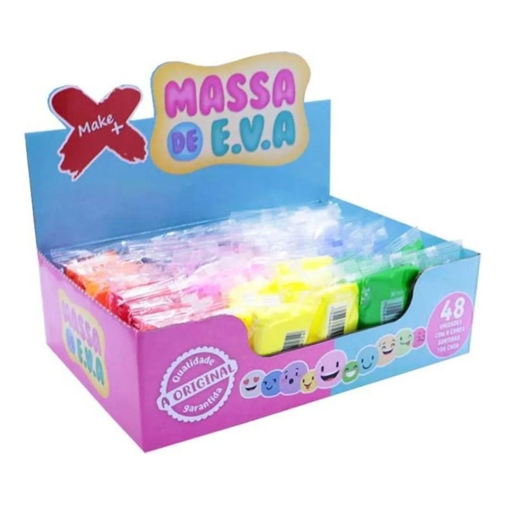 Massa Eva Modelar 480g 8 Cores Sortidas Com 48 Unidades Infantil Diversão Brinquedo Artesanatos  Atividades Escolares em Oferta na Shopee