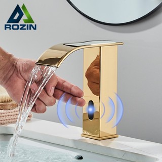 Sensor Torneira Banheiro Torneira  Cascata Automática Torneira Lavabo Quente E Frio Dourado em Oferta na Shopee