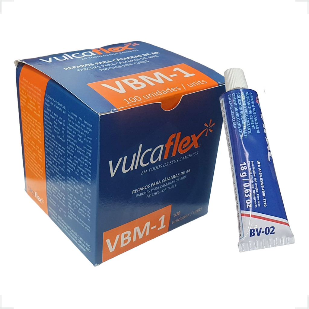 Kit Remendo Vbm 01 Vulcaflex Cx C/ 100 Unid + 1 Cola Vipal