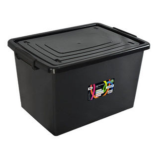 Caixa Organizadora 56 Litros C/ Tampa E Trava Preta Oferta cor:preto