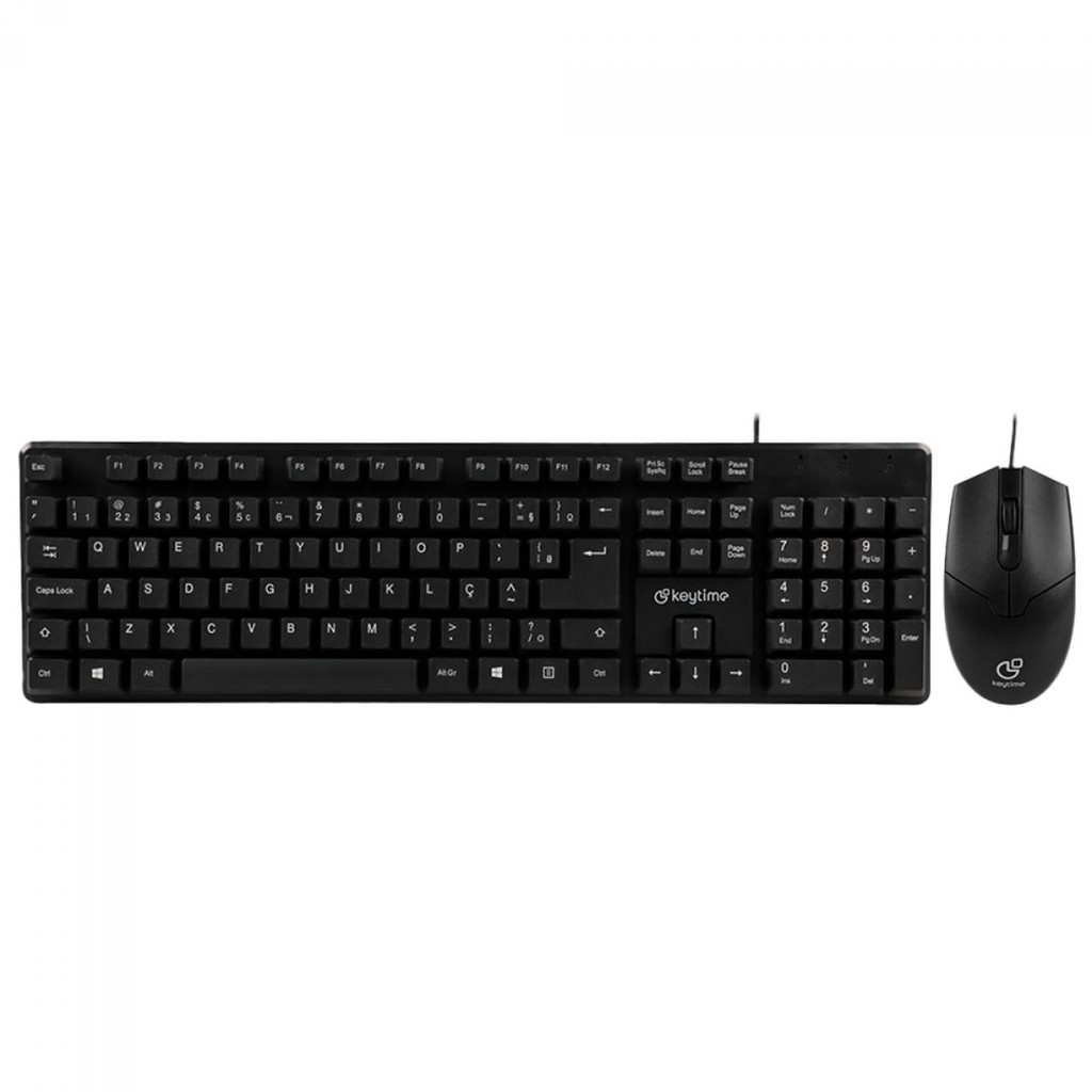 Combo Teclado e Mouse Keytime Minimal, USB, Preto, KYT0015 em Oferta na Shopee