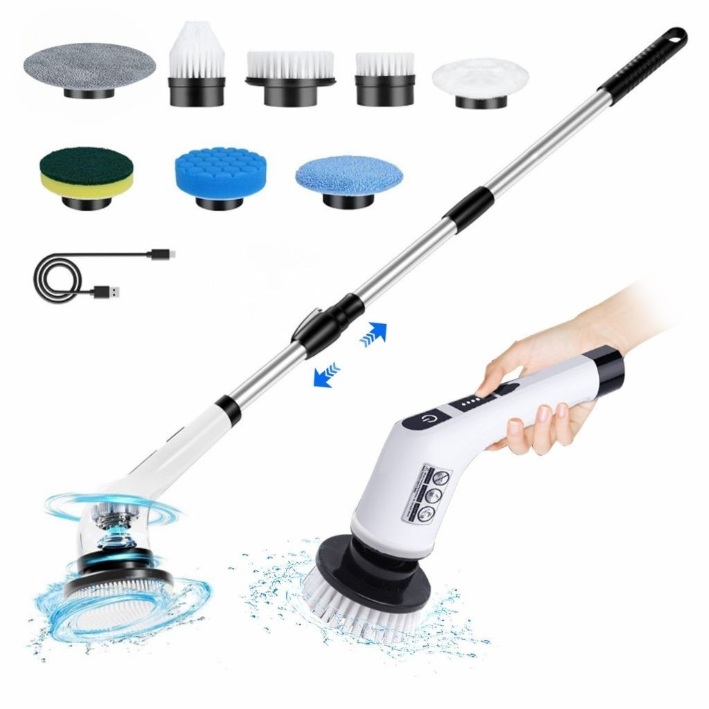 Escova De Limpeza 9Em 1 Ajustável Ferramenta Recarregável Multifuncional Casa Banheiro Coz...