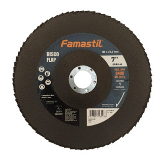 Disco Flap 45° Metal Famastil 7" x 40 Grãos | desbaste rápido, acabamento uniforme em Oferta na Shopee