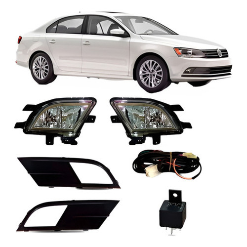 Kit Farol Milha Auxiliar Neblina Jetta 2015 À 2017 Com Grad