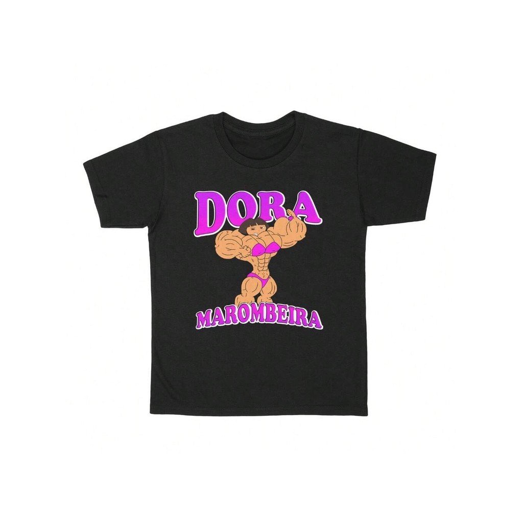 Tshirt Academia Feminina Estilosa Estampada Dora Marombeira Lançamento Camiseta 100% Algodão Camisa Oversized Plus Size