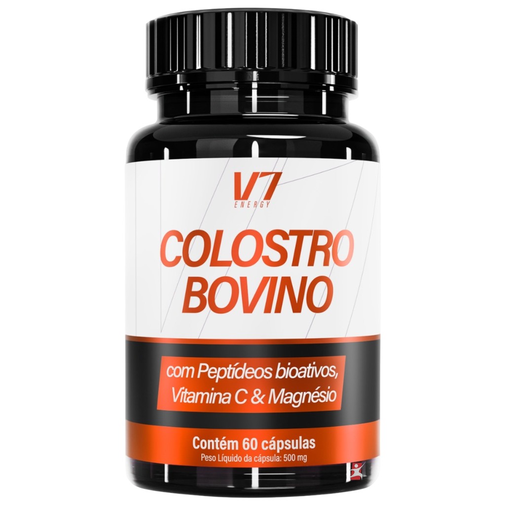 COLOSTRO BOVINO + PEPTÍDEOS BIOATIVOS + VITAMINA C + MAGNÉSIO 60 CAPS - V7 ENERGY
