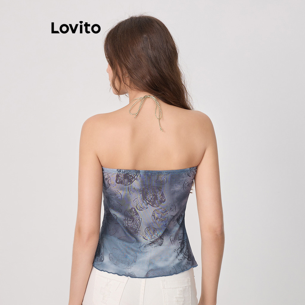 (Trendy) Lovito Regata Boho Paisley Padrão Regata Feminina De Camada Dupla Com Contas L83ED011 - Women Clothes
