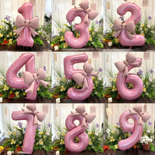 2 Unidades/Conjunto 40 Polegadas Enorme Preto Rosa Creme Número Balões Foil Bebê Arco Decorações De Festa De Aniversário em Oferta na Shopee