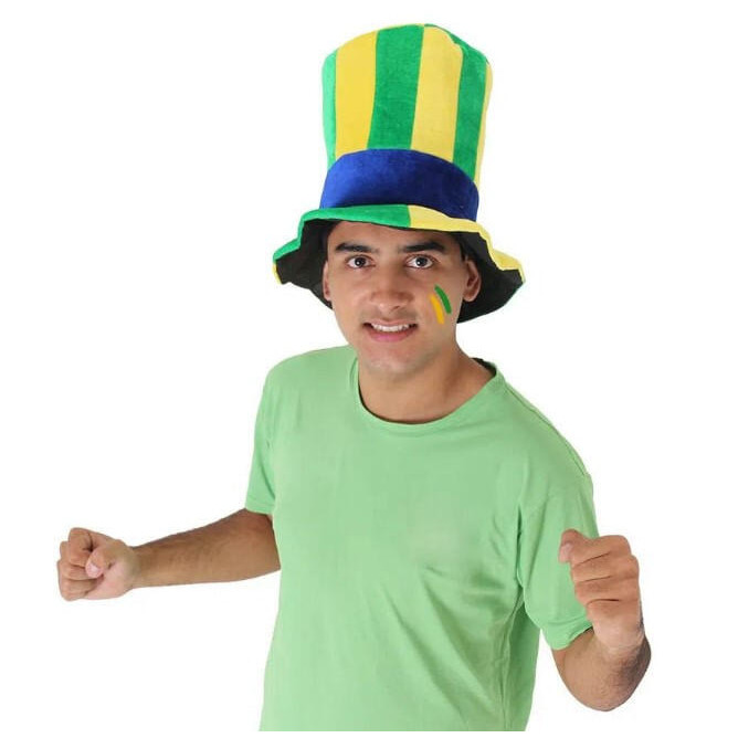 Chapéu Brasil Cartola Patriota Acessório Festa Copa Carnaval em Oferta na Shopee