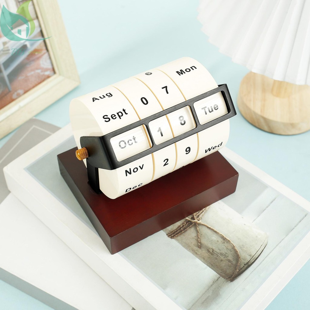 Calendário De Mesa Rotativo Display Claro Grande Rodas Com Conjunto Manual De Datas Para Casa SHOPQJC3361