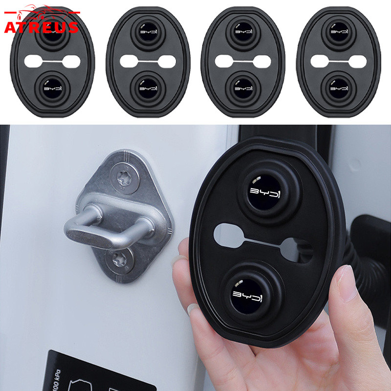 1/4Pcs BYD Amortecedor Batedor Fechadura Borracha Protetor Porta Carro Para BYD Dolphin Mini Plus Song Pro Seagull Seal