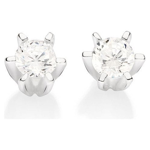 Brincos De Prata 925 Rommanel Solitário Zircônias 820138 em Oferta na Shopee