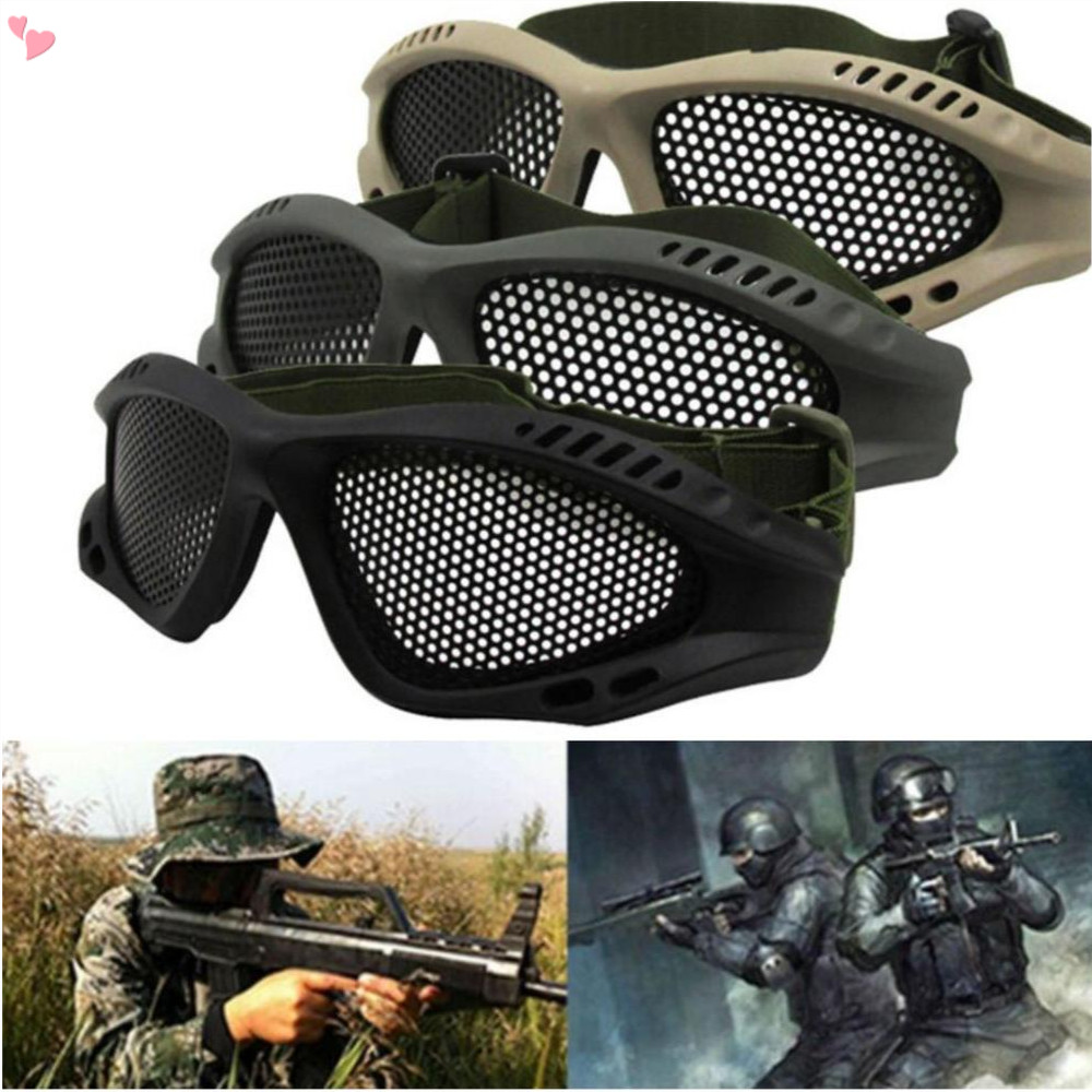 Óculos De Segurança Táticos De Malha Airsoft Máscara De Proteção Ocular Facial