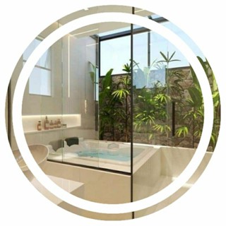 Espelho Redondo 40x40 50x50 60x60 70x70 80x80 90x90 Jateado Iluminação Frontal Led com Botao Touch em Oferta na Shopee
