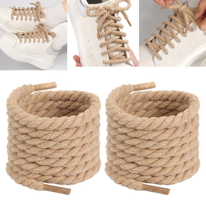 DLAY 2 Pares De Cadarços Redondos Reforçados , Corda Grossa , Design De 120 Cm , Substituição De Cordas Para Sapatos